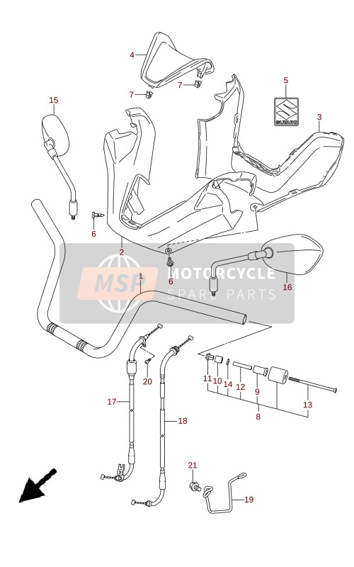 Suzuki AN400A 2022 HANDLEBAR for a 2022 Suzuki AN400A